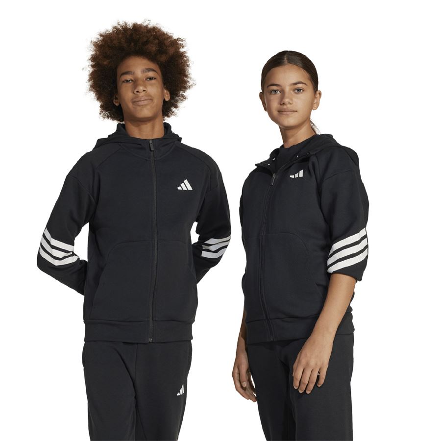 Future Icons 3-Stripes Full-Zip felpa cn cappuccio da bambini Adidas | JJ4801X